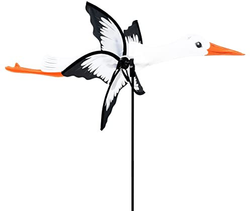 CIM Girouette Petite 2 en 1 Storch - hélice Ø31cm, Longueur 41cm, Hauteur Totale 90cm - INCL. Tige de Fixation en Fibre de Verre et système de Suspension