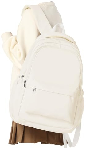 WEPLAN Mochila Escolar Adolescente Niña Mochila Mujer Casual Mochilas Escolares Universidad Niño Mochila Instituto Chica Chico Niño Mochilas Ordenador Portatil para Viaje Trabajo Colegio Hombre,Beige