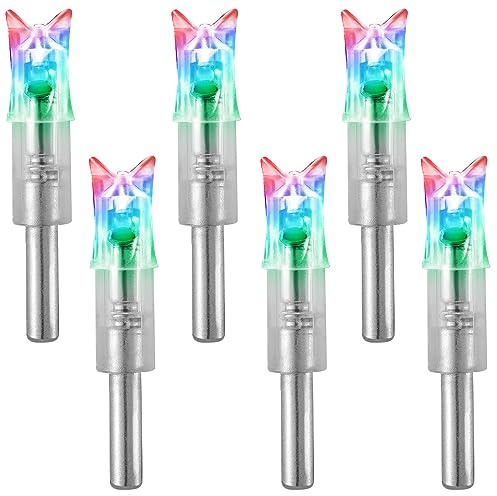 KEAUP 6PCS Lighted Nocks for Crossbow .300/7.62mm Inside Diameter Lighted Arrow Nocks for Archery Hunting (Strobe)