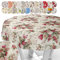 Tischdecke aus Stoff Textil abwaschbar Tischwäsche Tischtuch Baumwolle Polyester Roses Rund 120cm In-/Outdoor Tischdecke