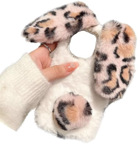 Rnrieyta lurvig kaninväska leopardfodral