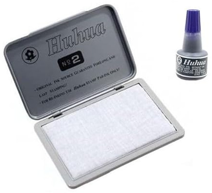 TAMPONE CUSCINETTO SPUGNA NEUTRO PER TIMBRI 120 X 85 mm + INCHIOSTRO BLU 30ml