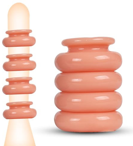 BDSMJOY Penisringe Set Vielseitiger Abnehmbarer 4 PCS Cockringe Hodenringe für den Mann erotisches Sexspielzeug für Paare extrem Sex Toyset für Paar Set Erektionshilfe für Männer (Orange)