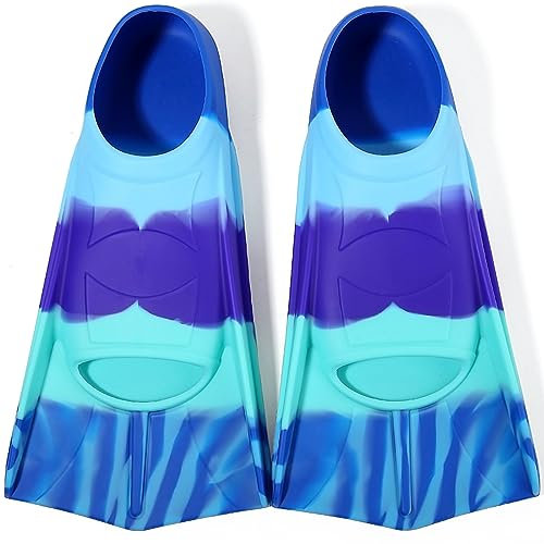 Azuunye Kinder Schwimmflossen,Kurze Flossen 100% Silikon Schwimmflossen für Training und Lap Schwimmen für Kinder Erwachsene XS