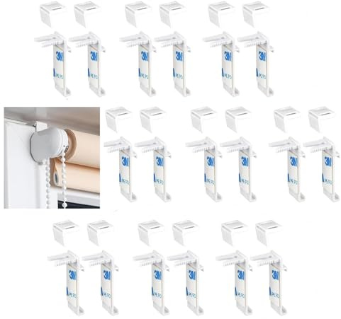 NIYATA 18 x Double Roller Blind Clamping Brackets, Replacement Accessories for Double Blind without Drilling, for Blinds, Wooden Windows, Curtains