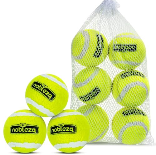 Nobleza Hundeball, 6 Stück Hundespielzeug Ball, Bouncy und Durable Hundespielzeug Tennisbälle mit Mesh Tragetasche für Kleine Mittelgroße Hunde, Ø 6,35cm