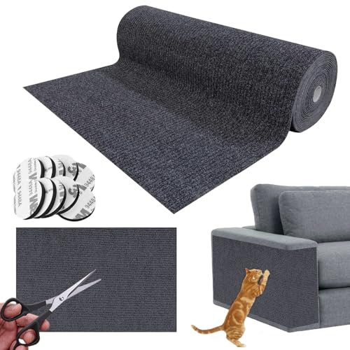 Kratzmatte Katze Selbstklebend, Kratzteppich Katze Kratzschutz Sofa Katze,200cmx40cm Katzenteppich DIY Kratzbrett Katze,Kratzecke für Katzen,Katzenkratzmatte für Sofa,Möbel,Tür,Wand Wiederverwendbar