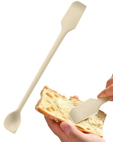 Spatola in silicone – Piccola spatola in silicone | Raschietto per barattoli | Raschietto a doppia testa in silicone, spatola spalmatrice in silicone, gadget da cucina antiaderente, accessori da