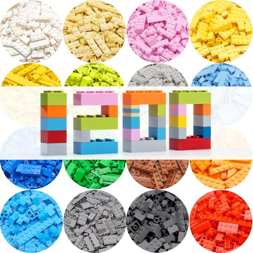 HIUME 1200 Teile Klemmbausteine Set in 14 Farben und 19 Formen | Markenkompatible Bausteine für Jungen & Mädchen | Klassisches Konstruktionsspielzeug ab 6