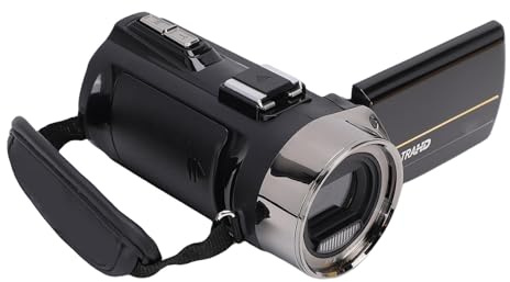 AKLOSIPY 4K-Videokamera, 48MP HD 3-tums Roterande LCD-skärm 18x Zoom Digital Videokamera med Mikrofon, för Resevideor Hemmainspelning