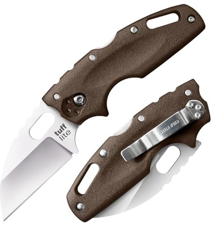 Cold Steel Tuff Lite 2.5 AUS8A Sheepsfoot Razor-Sharp Plain Blade 3.5 Griv-Ex FDE Handle Pocket Folding Knife, Boxed