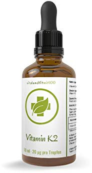 Vitamin K2 Tropfen 50 ml (all-trans MK-7) - produktionsfrische Ware - 100% vegan - glutenfrei/laktosefrei - OHNE Hilfs- u. Zusatzstoffe