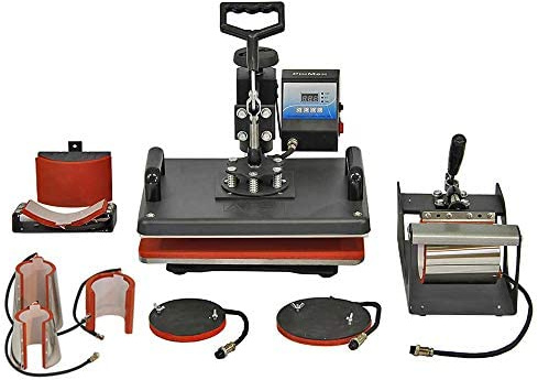 Swing Presse à chaleur 8 en 1 Combo Sublimation T-shirts Mug Plaque Cap Fabrication de Transfert de Pressage Multifonction Design Business Multifonction Professionnel | 38 x 30 cm