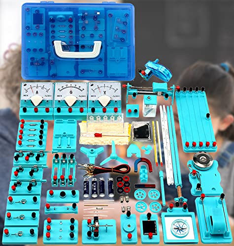 Physik Elektrizität und Magnetismus Experimente Kit, Physik Baukasten Elektrobaukasten für Kinder, Physik Elektrizität Schaltungen Set mit Englischer Anleitung