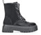 BOSANOVA Punk Militärstiefel mit gezackter Plattform und Schnürung nach oben, Reißverschluss für Damen, Schwarz, Größe 37, Schwarz , 37 EU
