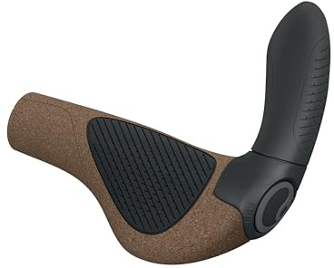 Ergon GP4 Evo BioKork Ergonomic Bike Handlebar Grips with Organic Cork, Large, Black