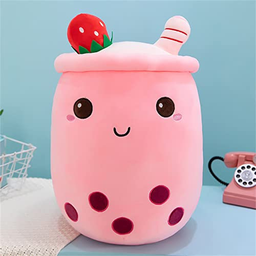 Martin Kench Bubble Tea Plüschtier Boba Kuscheltier Plüschpuppen Weiche Kuscheltier Tee Kissen Kinderspielzeug Geschenk (Rosa,50cm)