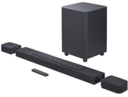 JBL Bar 1000 – 7.1.4-Kanal Soundbar für das Heimkino Soundsystem – Mit abnehmbaren Surround-Lautsprechern, MultiBeam, Dolby Atmos Surround Sound und DTS:X – Schwarz