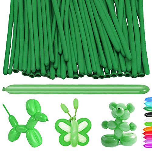 100 Pièces Ballon pour Sculpture - Vert Long Ballons à Modeler, Tordus, Forme - Magiques en Latex pour Anniversaire des Enfants, Mariage et Fête