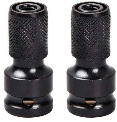 2 Piezas Adaptador de Llave de Impacto de Vaso, Juego de Adaptadores de Broca de Mandril Convertidor 1/2 Cuadrado a 1/4 Hexagonal y Reductores Accesorios para Carraca Destornillador (B)
