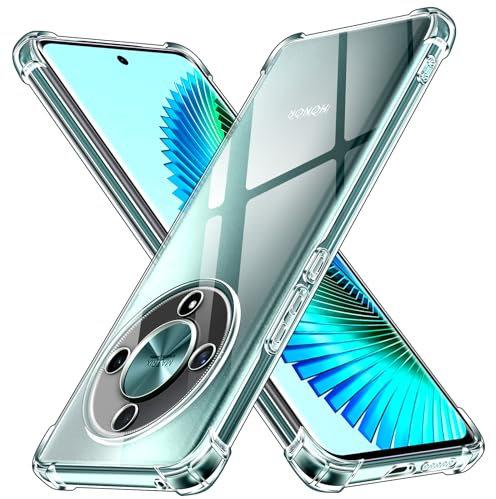 ivoler Funda para Honor Magic6 Lite/Honor Magic 6 Lite 5G, Carcasa Protectora Antigolpes Transparente con Cojín Esquina Parachoques, Suave TPU Silicona Caso Delgada Anti-Choques Case