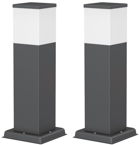 ledscom.de 2 pièces Lumière de chemin/Borne d'éclairage POLLY pour l'extérieur, IP44, 35 cm, anthracite, 1x G9 max. 10W