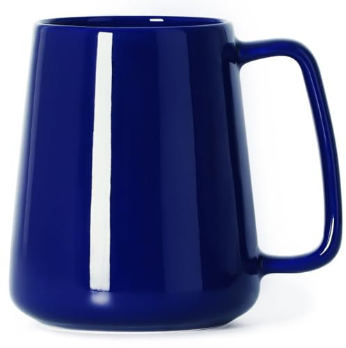 Smilatte 24 OZ Large Coffee Mug, 720ml Ceramic Boss Tea Cup with Big Handle for Dad Men Women, Unique Style for Any Kitchen, Blue