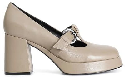 CAFèNOIR - Décolleté In Nappa Con Fibbia, Da Donna, Colore Taupe, Taglia 38