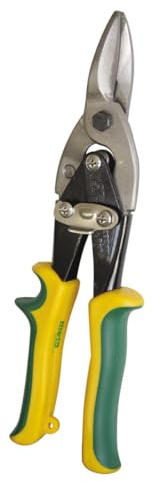 Tijera de hojalatero de aviación 250 mm con hoja afilada y mango ergonómico, ideal para cortar metal y realizar trabajos de precisión.