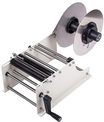 Round Bottle, Manual Round Bottles Sticker Maker, 20-40PCS/min Labeling Device, Bottle Label Applicator with Product Positioning, for Width 26-130mm Length 25-260mm Label
