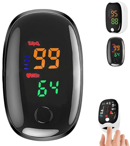 Monitor Per Ossigeno Del Sangue Aggiornato 2025, Misuratore Di Glucosio A LED Non Invasivo, Misuratore Di Ossigeno Non Invasivo, Misuratore Di Glucosio, Misuratore Di Glicemia (Nero)