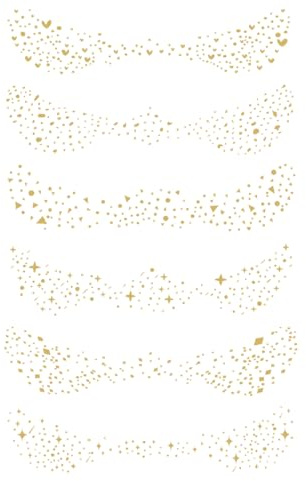 KEQAR 6 Pièces Glitter Freckles Tattoo Set, Tatouages Temporaires Sommersprossen, Résistants à l'Eau, Pour Noël et Festivals, Faciles à Appliquer sur Tous Types de Peau (Doré)