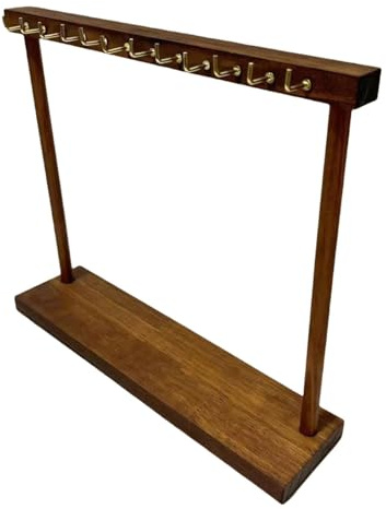 Perfeclan Expositor de Collares, Soporte para Joyas, Base de Madera Antideslizante, Ganchos para Colgar Collares, para tocador, Tienda, Mesa, exhibición, hogar, 12 Ganchos