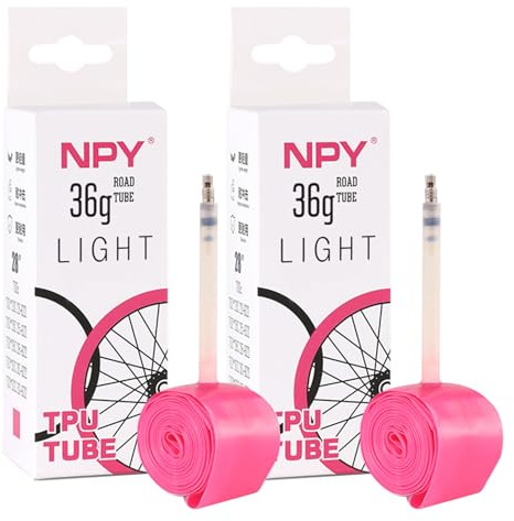 Biglumin 2pcs 65mm Cámara bicicleta carretera de TPU,700Cx18-32C con boca francesa Tubular ligero,esistente a la oxidación y la temperatura,robusto resistente los pinchazos Ultraligero portátil (65mm)