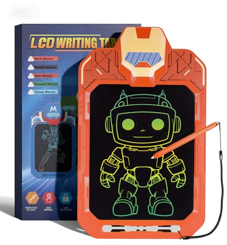 Kssvzz Pizarra Magica Infantil, 10'' Borrable LCD Tableta Escritura con Bloqueo, Juguete Regalos Cumpleaños y Navidad para 4 5 6 7 8 9 Años Niño y Niñas, Juegos Educativo para Niños 3-12 Años, Naranja
