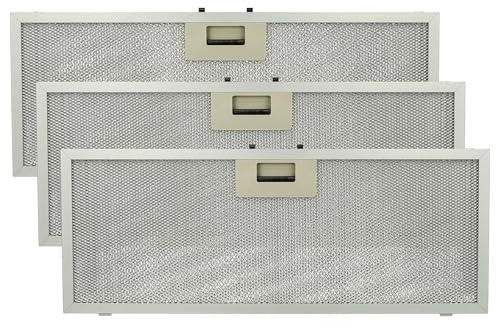 vhbw 3 x filter metallfettfilter kompatibelt med Bauknecht DLHI 5360 857453401050, 5360 857453401051 köksfläkt – 45,9 x 17,7 x 0,85 cm, metall