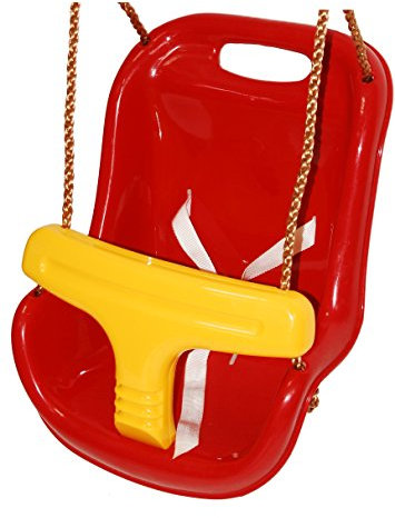 OTITU Kunststoffschaukel Kinderschaukel für Garten, Spielplatz - Schaukel für Babys und Kleinkinder - Kinderschaukel für Outdoor & Indoor - Baby Schaukel Gartenschaukel Schaukelsitz Rot
