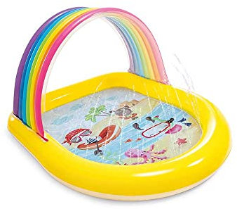 Intex 57156NP - Piscina Infantil Arco Iris con toldo y aspersor