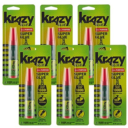 Krazy Glue All Purpose Precision Control Superglue Pen (4g), Clear, Fast-Drying Adhesive, One-Drop Applicator for Plastic, Ceramic, Wood, Rubber, Metal, Leather & More (6 Pack)