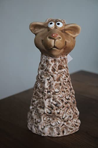 Holzwurm Figurine de clôture mouton, tabouret de poteau en céramique, hauteur 17,5 cm, décoration de jardin mouton