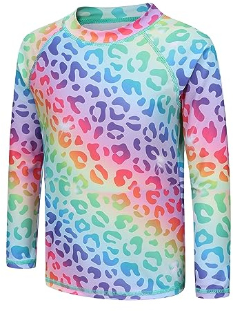 Aisyee Girls Swimming Costume Kids Rash Vest Swimsuit Swim Top 15-16 Years