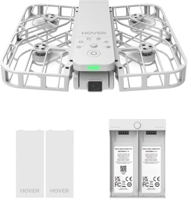 HOVERAir X1 Drone with Camera, Self-Flying Camera adrone with Follow Mode, Pocket Miniature Drone, HDR Video Capture, Intelligent Flight Paths, Holdfree Control, Combo Plus White