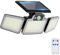 JumJam 280 LED Solar Flood Lights Outdoor, 3 Adjustable Heads Solar Lights Outdoor Motion Sensor, Waterproof Wireless Solar Powered Spot Light for Yard Garage Patio Porch Garden, 1 Pack