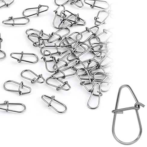 FMYODWU 100 Pièces Pêche Snap, agrafe peche, Argent Snap Accessoires De Pêche Araignée Boucle De Pêche Pêche Linker Rotatif Matériel De Pêche Connecteur