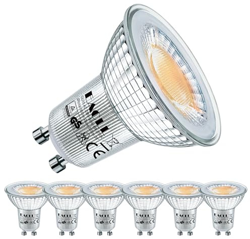 EACLL GU10 LED Warmweiss 6 Watt Ersetzt 75W Halogen Leuchtmittel, 6er-Pack, 565 Lumen 2700 Kelvin Birnen, AC 230V Flimmerfrei Strahler, Abstrahlwinkel 38 Grad Spot, Nicht Dimmbar Reflektor Lampen