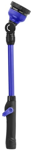 STYDDI Metal Watering Lance with Pivoting Head, Metal Garden Hose Wand with Thumb Flow Control, 45cm Garden Nozzle Sprayer with 9 Patterns, Blue