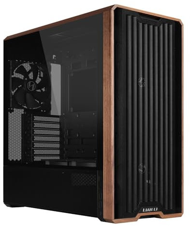 Lian Li Lancool 217 PC-Gehäuse Schwarz | ATX Midi-Tower, Tempered Glass, 5 Lüfter, Walnussholz, Mesh-Front, Back-Connect-kompatibel