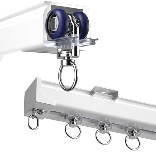 Sistema de riel de techo de lujo para cortinas correderas, guía de rodamiento universal de 40 kg, montaje en pared o techo, ideal para separadores de habitaciones y decoración del hogar.