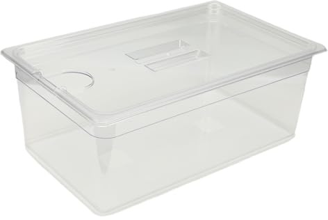 Vikye Recipiente de Cocción Lenta de 25 Litros, Tanque de Agua Transparente de PP de Grado Alimenticio con Tapa para Olla de Cocción Lenta, Fácil de Limpiar y Resistente Al Calor