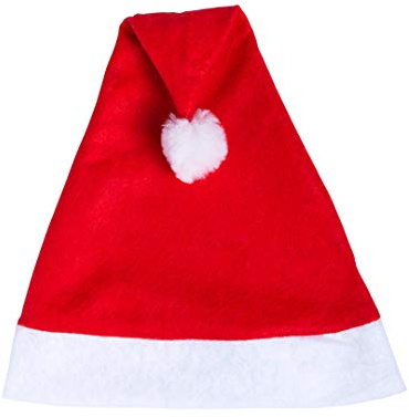 DISOK Lote de 50 Gorros de Papa Noel Rojos - Gorros de Papa Noel para Navidad Muy Baratos, Originales de Colores